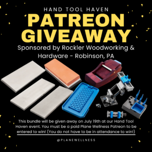 Donation items from Rockler in Robinson Township PA to Plane Wellness for our Hand Tool Haven Event