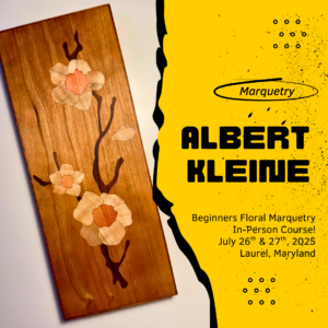 Floral Marquetry Course Announcement with Albert Kleine and Plane Wellness