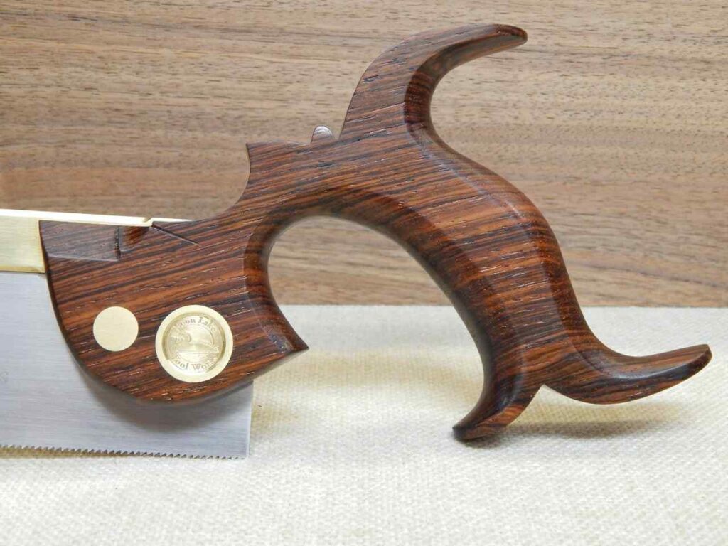 Picture of a Loon Lake Tool Works Saw Handle made out of Rosewood Donated by Just Plane Fun