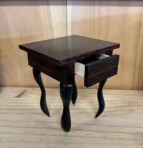 1/8th scale end table furniture model made by Ashley Pieper